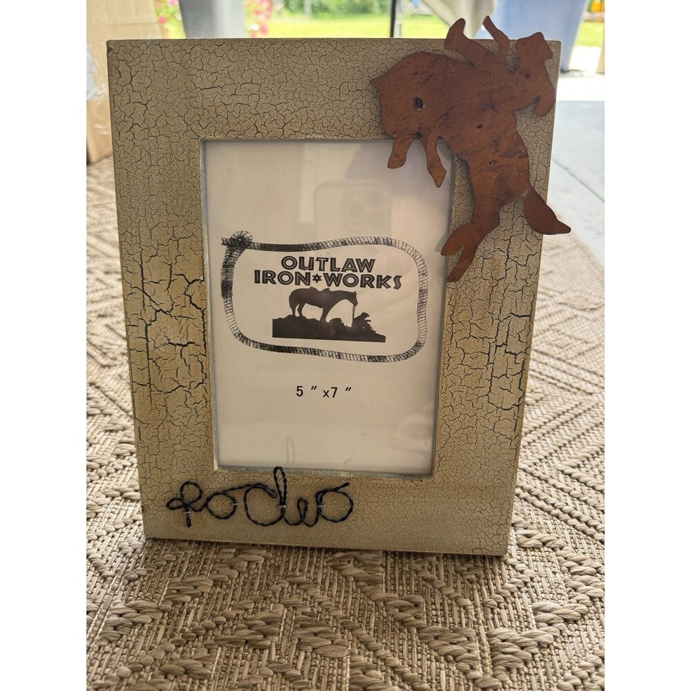 Outlaw Iron Works Cowboy/Western Themed Photo Frame 5”x7” Metallic ornaments